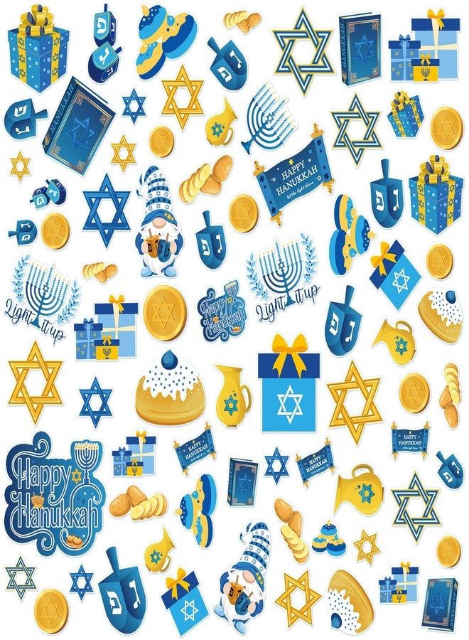Tellingyou 78 Pcs Hanukkah Window Gel Clings Chanukah Thick Gel Clings Hanukkah Menorah Dreidel Window Decals Stickers Removable Reusable Menorah Window Clings for Adult Home Party Supplies Decor - Image 1